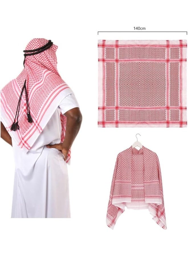 كيلا كوفية عربية، عمامة شماغ، زي عربي، غطاء رأس إسلامي مع حبل «عقل»، شال عربي من الصحراء الشرق أوسطية، غطاء رأس فلسطيني تقليدي للرجال - Image 2